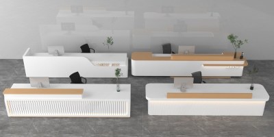 现代接待台3D模型下载